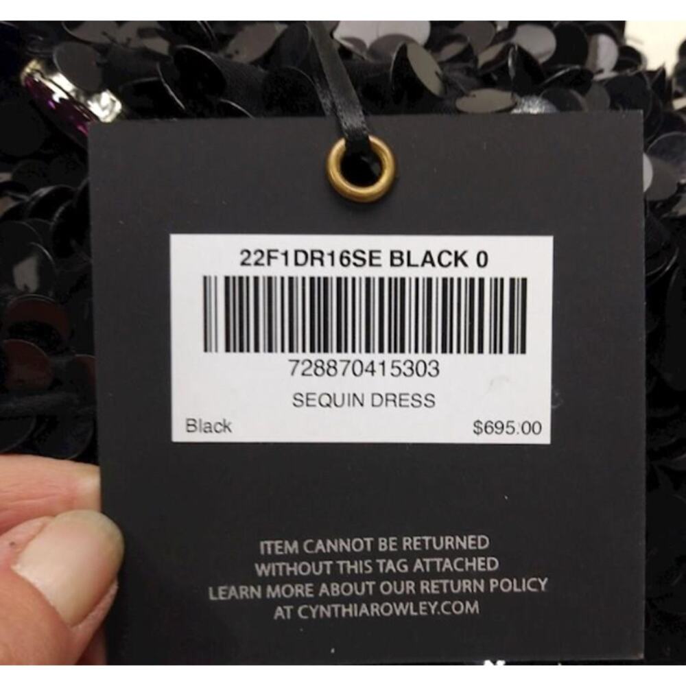Cynthia Rowley Serena Black Sequin Dress - Picture 14 of 15